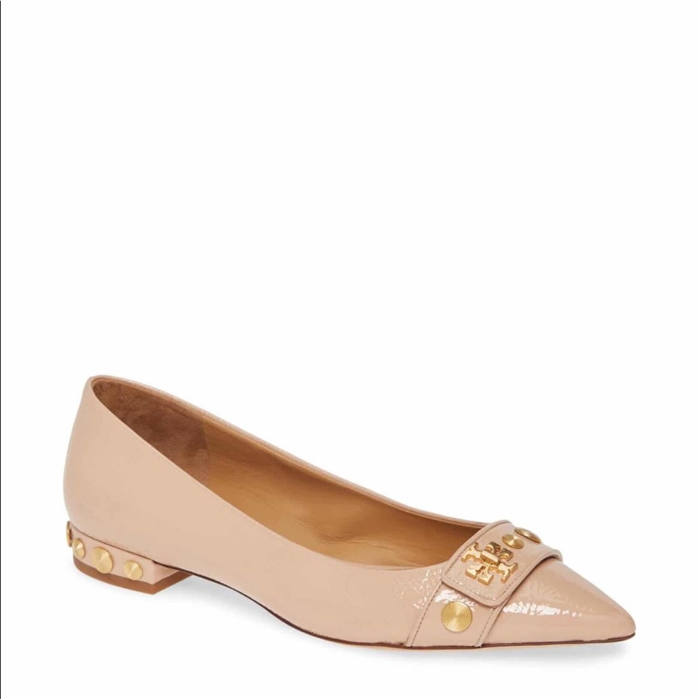 🔥🔥TORY BURCH Kira Studded Pointy Toe Flat.